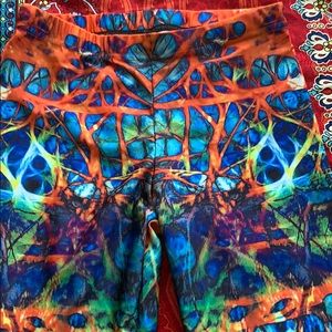 Trippy glowing forest yoga leggings